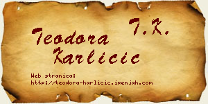 Teodora Karličić vizit kartica